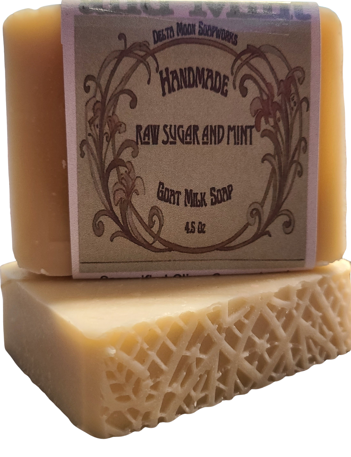 Raw Sugar and Mint Goat Milk Soap, ready to ship