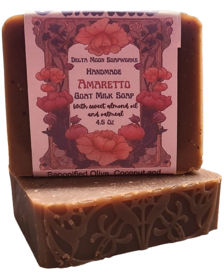 Amaretto Goat Milk Soap, sweet almond oil and oatmeal