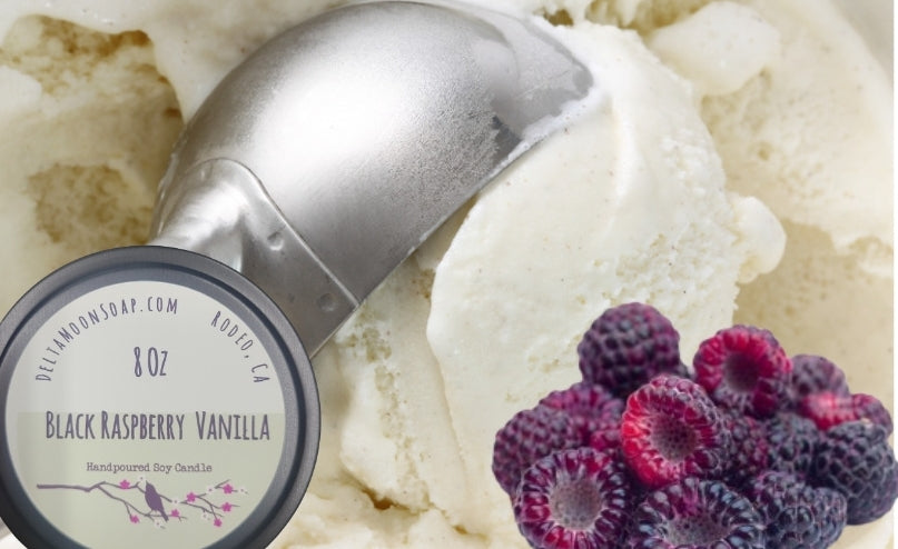 Black Raspberry Vanilla 8 Ounce Soy Candle, Ready to ship