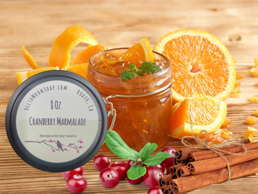 Cranberry Marmalade  8  Ounce Soy Candle, Ready to ship