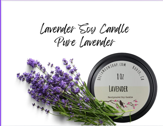 Lavender   8  Ounce Soy Candle, Ready to ship
