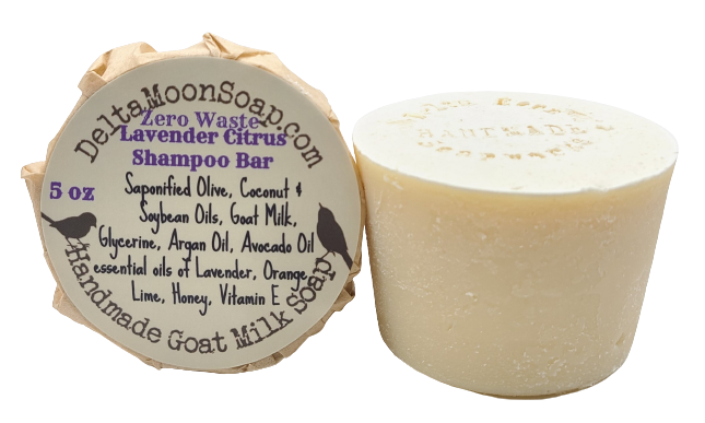 Lavender Citrus Shampoo Bar, Zero Waste, Argan Oil, Avocado Oil
