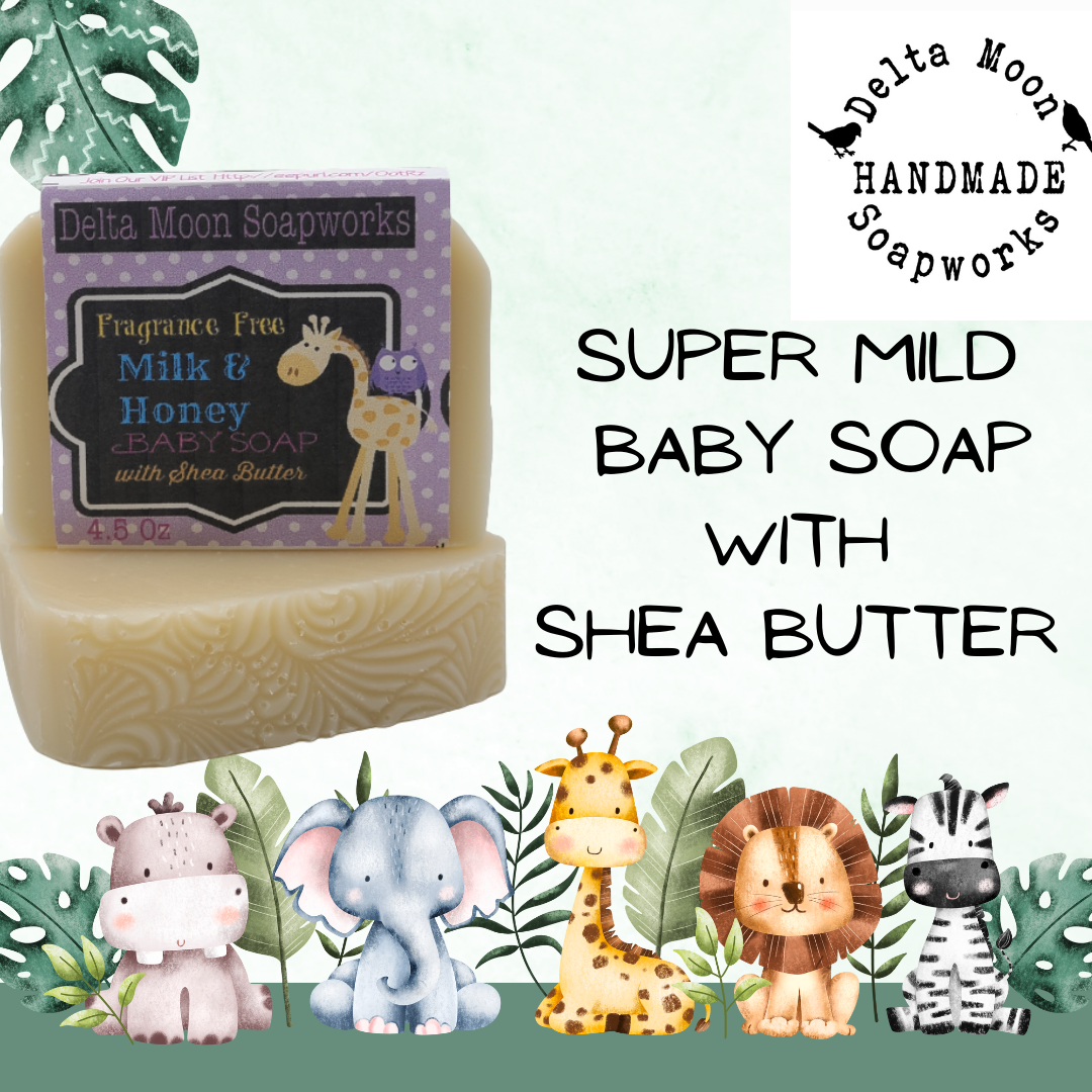 Milk and Honey, Baby Soap, Goat Milk Soap, Unscented Soap fragrance free