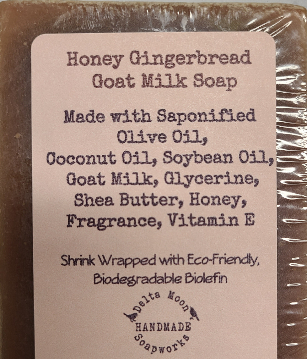 Honey Gingerbread Goat Milk Soap, Ready to ship, Shea Butter Soaps, Seasonal Soap