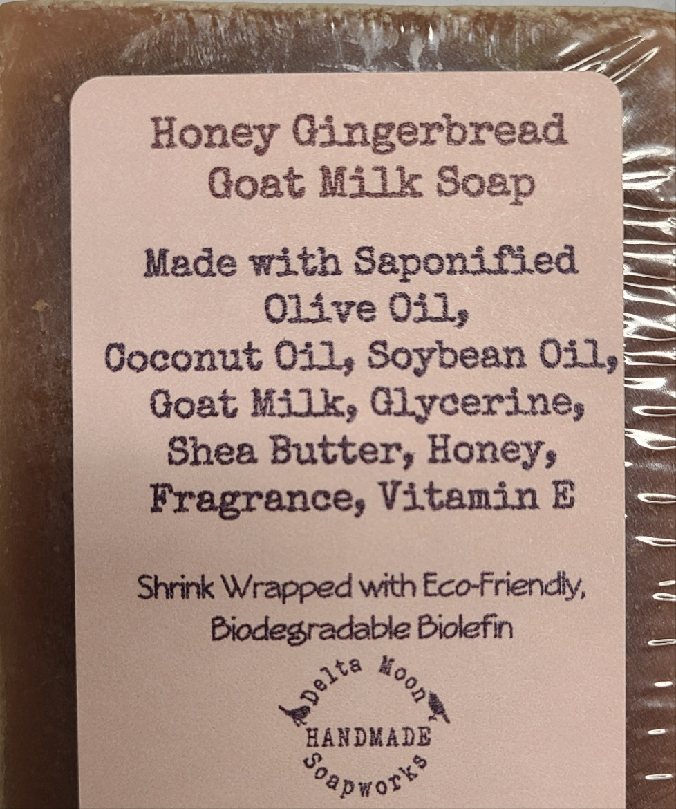 Honey Gingerbread Goat Milk Soap, Ready to ship, Shea Butter Soaps, Seasonal Soap