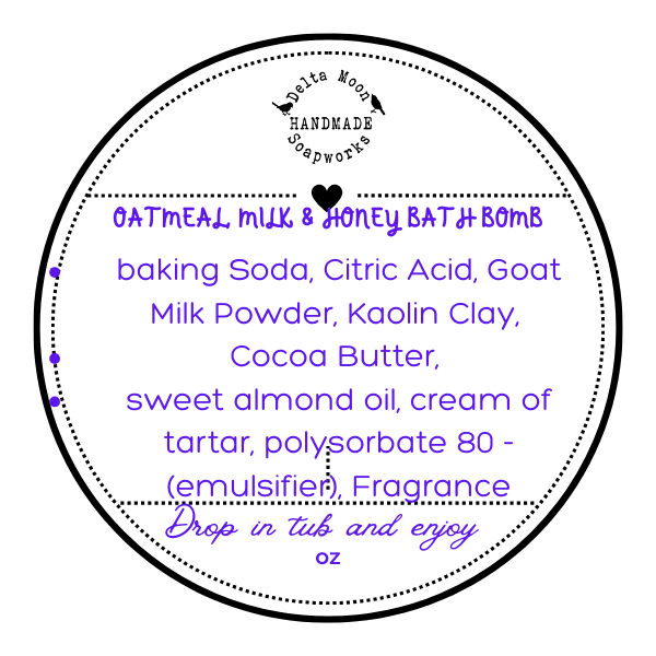 Oatmeal Milk and Honey Goat Milk Bath bomb