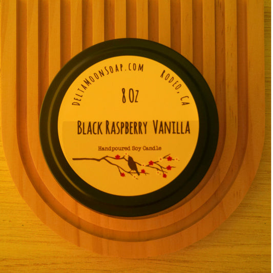 Black Raspberry Vanilla 8  Ounce Soy Candle, Ready to ship
