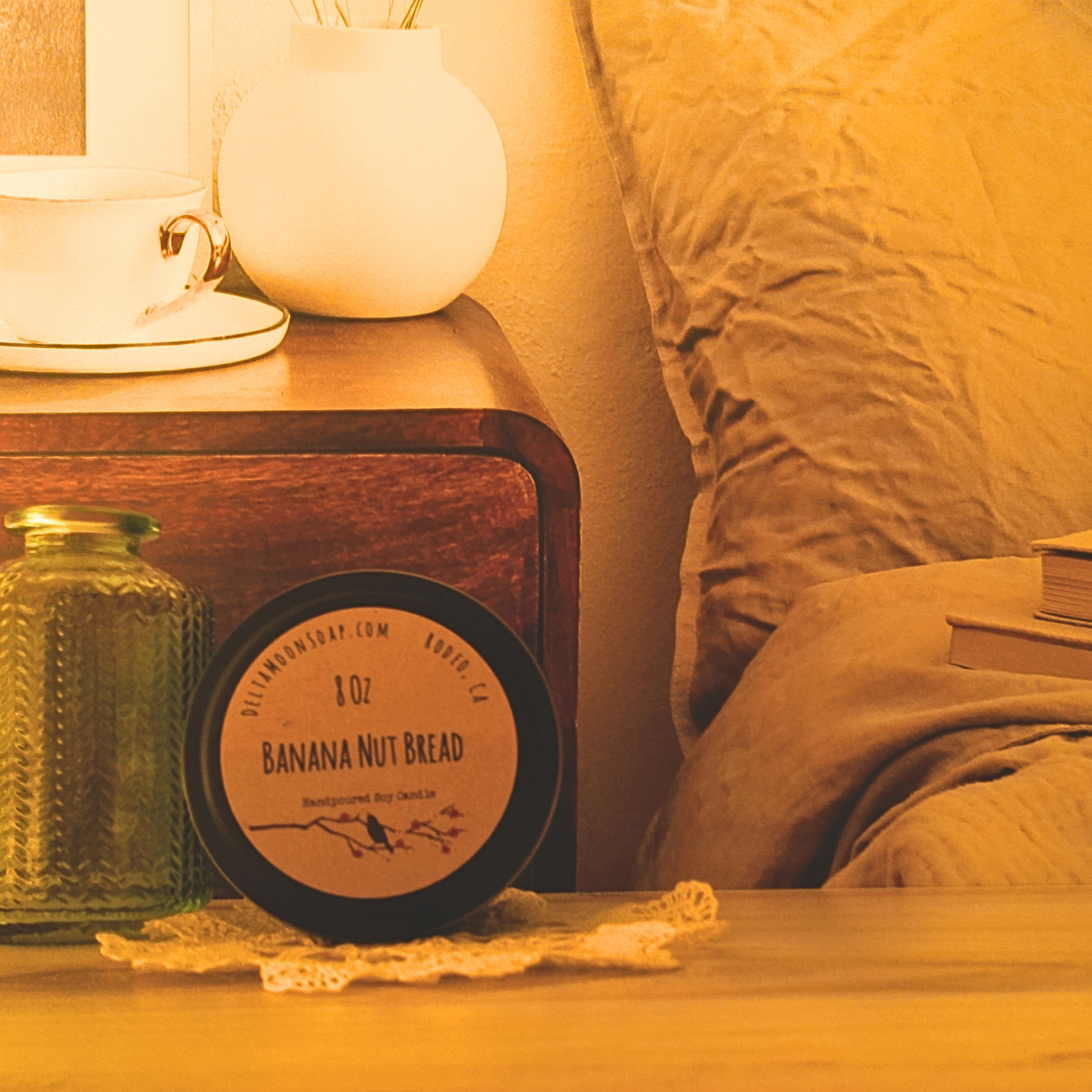 Banana Nut Bread  8  Ounce Soy Candle, Ready to ship