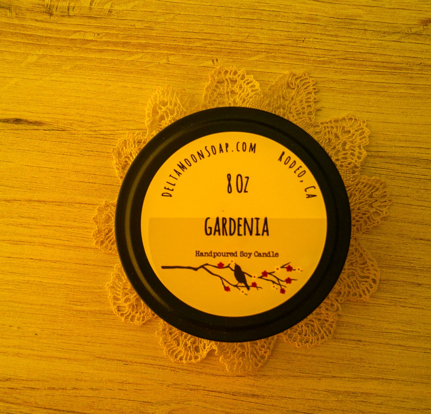 Gardenia  8  Ounce Soy Candle, Ready to ship