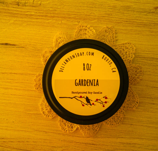 Gardenia  8  Ounce Soy Candle, Ready to ship