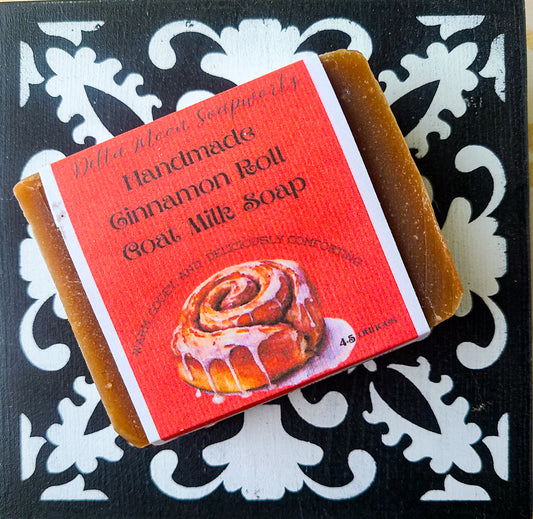 Cinnamon Bun Goat Milk Soap, ready to ship