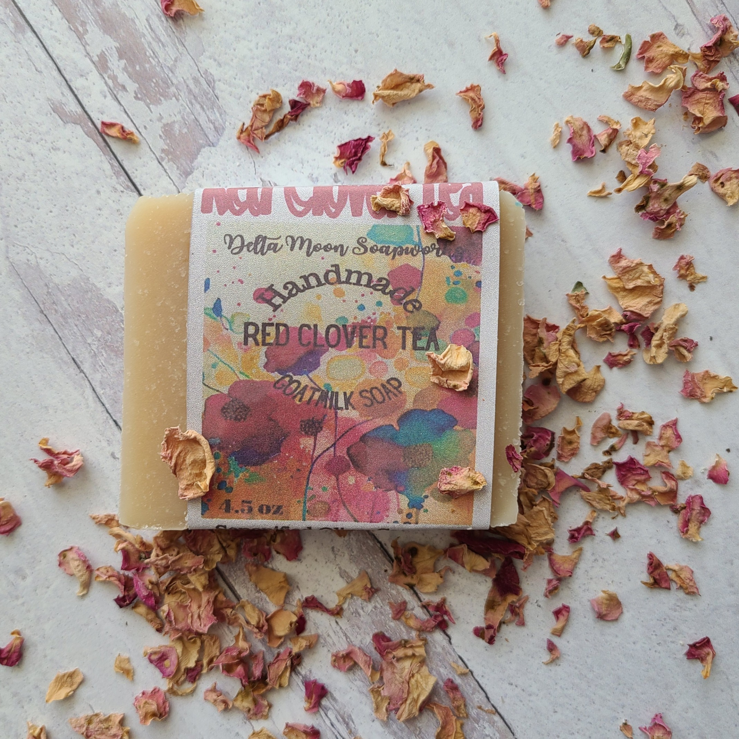 Red Clover Tea Goat Milk Soap with Oatmeal, Ready to ship