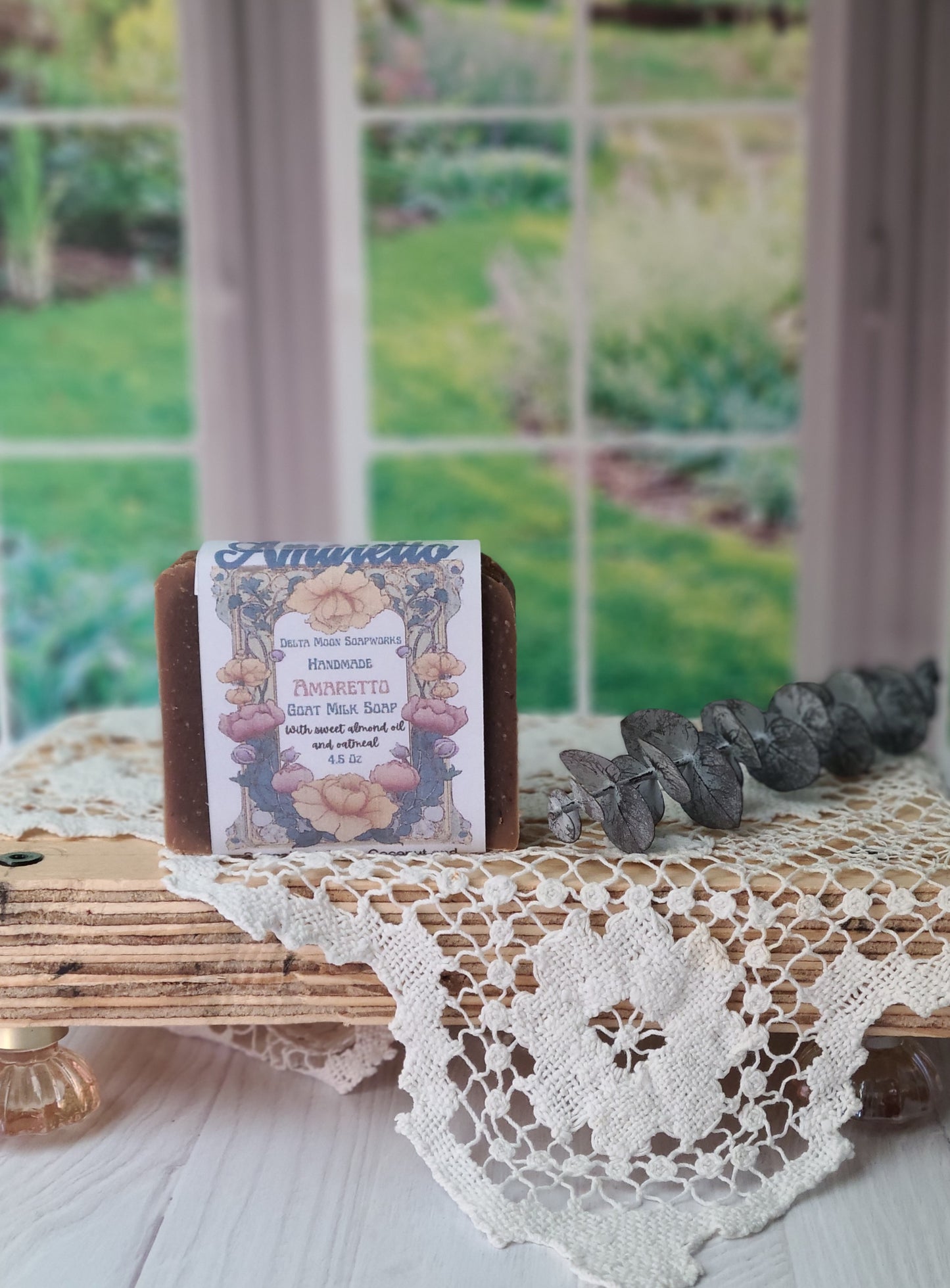 Amaretto Goat Milk Soap, sweet almond oil and oatmeal