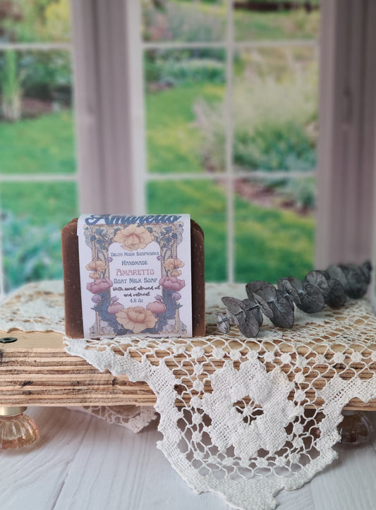 Amaretto Goat Milk Soap, sweet almond oil and oatmeal